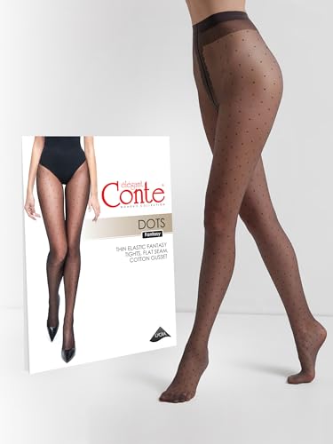 Image of Conte Tights with Polka Dot Pattern Sheer Pantyhose Dots 20 Den