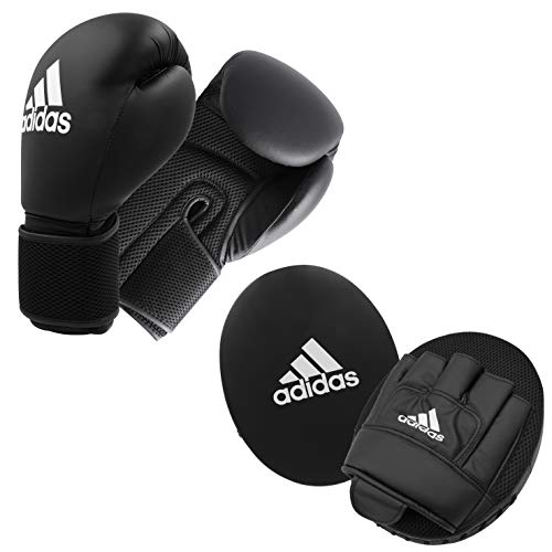 adidas Unisex – Erwachsene Adult Boxing Kit 2 Pratzen Set, Black, 14