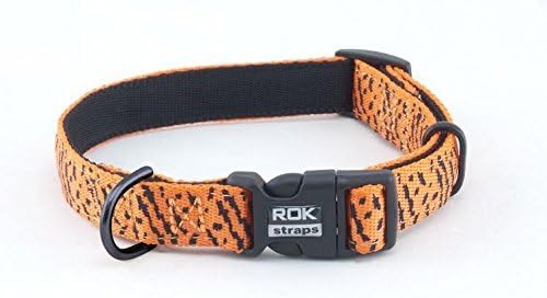 ROK Straps Collar Strap, Orange/Black, Large