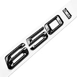 650i Rear Gloss Black 3D Trunk Lid Car Badge Emblem Decal Number Letter for BMW 6 Series with Adhesive Backing