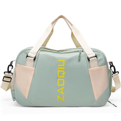 Bolsa De Mão Mala Viagem Academia Grande Avião Bordo 10kg Alça Ajustável Área Molhada Área Seca Compartimento Tênis (Verde)