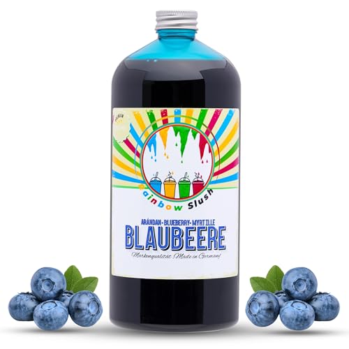Rainbow Slush Sirup AZO FREI | 1 Liter Flasche | Konzentrat für Slushy Maker Eis Slushmaschinen Eismaschinen Getränke 1:5 bis 1:20 (Blaubeere)