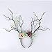 XIDAJIE Deer Antler Flower Crown Headbands Halloween Chritmas Long Antler Flower Branches Headband Props Horns Headpieces Hair Band Photo Shoot Forest Goddess Headdress Headwear, Navy