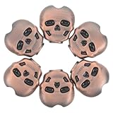 Lurrose 金属製髑髅型チューニングペグ アコースティックとエレキギター用交換用弦ノブ 正確なピッチコントロール 滑り止めグリップ 耐摩耗性ギターアクセサリー 6個セット