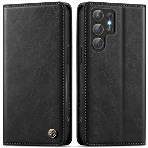 GUCASBE Handyhülle für Samsung Galaxy S24 Ultra Hülle Premium Lederhülle für Samsung S24 Ultra Flip Case mit Kartenfach ...