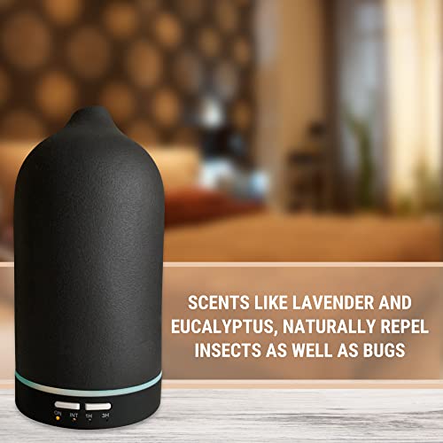 Gobid Stone Ceramic Essential Oil Diffuser, Ultrasonic Aromatherapy For Home And Office Matte Black #TOP3