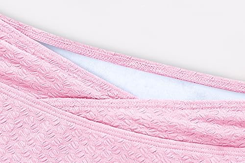 Image of Girls Swimsuit Solid Bathing Suit 2 Piece Twist Cross Adjustable Straps Soft Lining Bikini for Teen Girls with Chest Pad