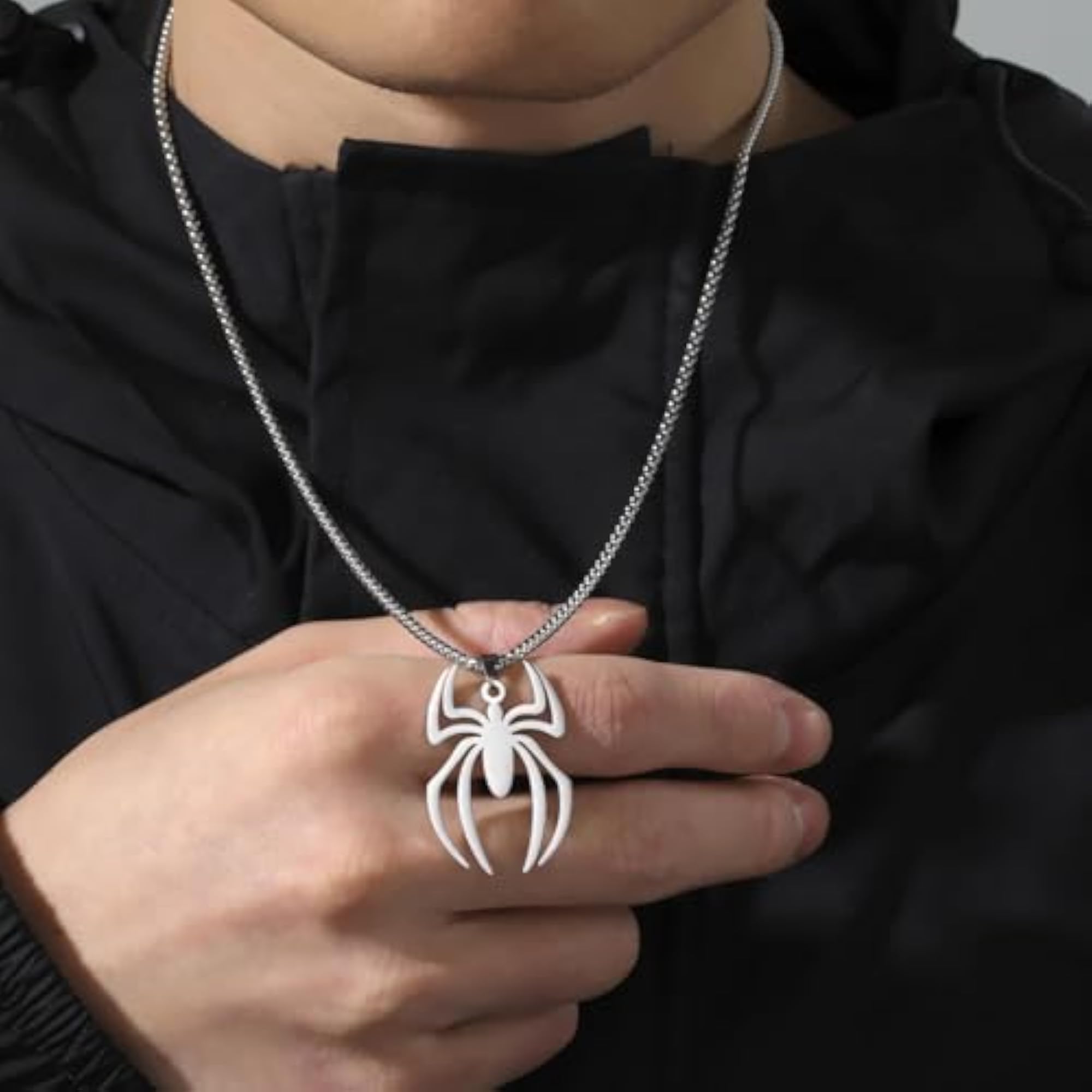 Men's Stylish Silver Chain with Stainless Steel Pendant Locket