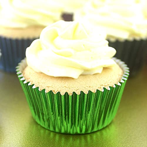 Eoonfirst Mini Foil Metallic Cupcake Liners Christmas Days Muffin Paper Baking Cups 300 Pcs (Green) #TOP6