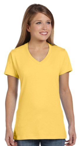 Hanes Women's Nano- V-Neck T-Shirt Black Small