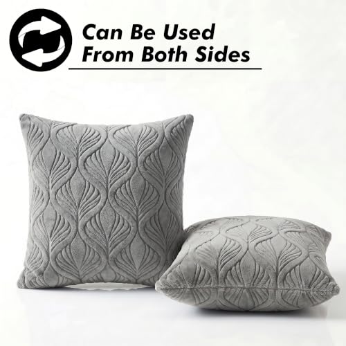 Image of Yellow Weaves Jacquard Cushion Covers | Sofa Cushion Covers | Throw Pillow Cover for Sofa, Couch, Living Room| Removable & Washable | 16x16 Inches, Set of 2 (Grey)