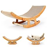 Cat Scratcher for Indoor Cats,2-in-1 Rocking Chair Cardboard Cat House,Cardboard Cat Scratcher,Cat Scratching Pad Lounge Bed for Medium Large Cat