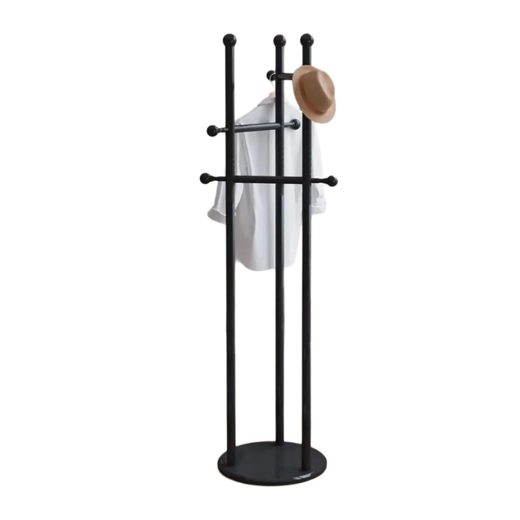 HRGKLMN Coat Stand Freestanding Modern Coat Rack Metal with Multiple Hooks, Sturdy Coat Hanger Stand for Home Office Entrance Area,Black