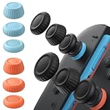 JSAUX Switch 2 スティックカバー・JoyCon対応・滑り止め・快適な握り心地・人間工学デザイン・耐久性高い・ブラック・ブルー・オレンジ・6組（12個）–滑り止め強化版