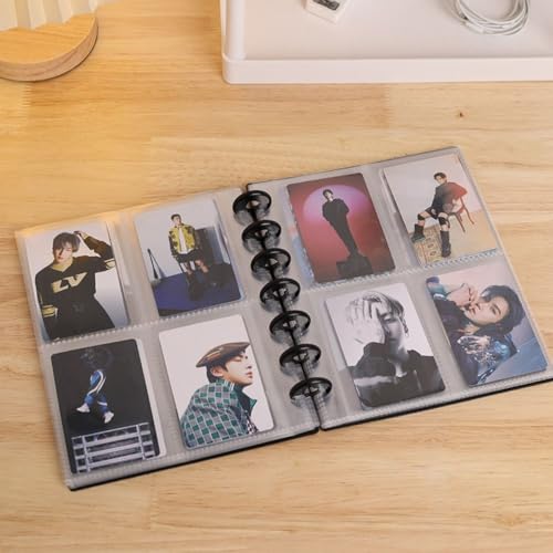 Miniatura 5 de Kpop - Carpeta De Tarjetas Fotográficas De 4 Bolsillos, Álbum Coleccionista De Tarjetas De 7.6 Cm Con 120 Ranuras Para Tarjetas De Ídolos Negro, 30 Páginas