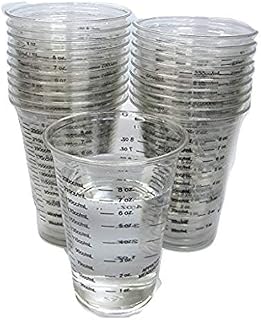 20 8oz Disposable Graduated Clear Plastic Cups for Mixing Paint, Stain, Epoxy, Resin