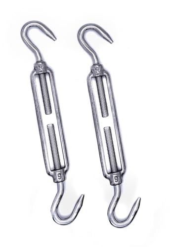 2Pcs 316 Stainless steel turnbuckle rigging screw hook to hook M5 M6 M8 tension adjuster A4 marine grade (M8)