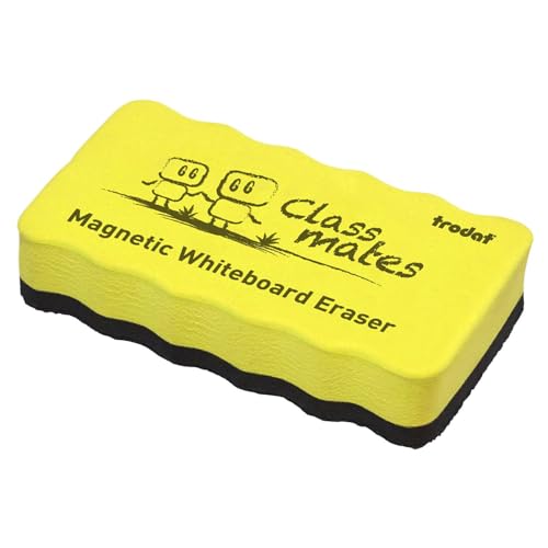 Image of Trodat Classmates Magnetic White Board Duster | Magnetic Whiteboard Eraser for Erasing White Board Marker or Chalk Board Writing - Red Color
