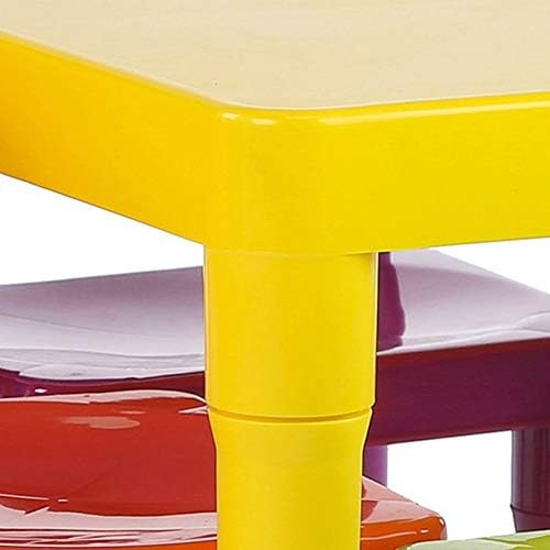 (Vibrant) - Tot Tutors Kids Plastic Table and 4 Chairs Set, Vibrant Colours