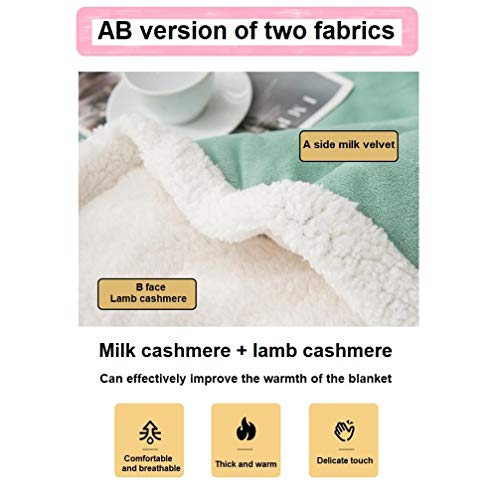 Gysad Fluffy Throw Blankets Double Blanket/Multifunctional Blanket/Warm Fluffy Reversible Microfiber Solid Blankets/For Bed And Couch-Green Lattice_200X230Cm #TOP3