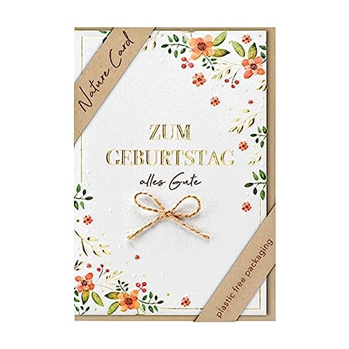 bsb - Karte zum Geburtstag - Nature Card - Nachhaltige Karten zum Geburtstag - Geburtstagskarten mit Umschlag - Geburtstagskarte Frauen & Männer - Glückwunschkarte 11,5 x 17 cm bsb - Karte zum Geburtstag - Nature Card - Nachhaltige Karten zum Geburtstag - Geburtstagskarten mit Umschlag - Geburtstagskarte Frauen & Männer - Glückwunschkarte 11,5 x 17 cm