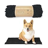 Picture of My Doggy Place Microfiber Dog Mat for Muddy Paws, 18" x 24" Charcoal - Absorbent and Quick-Drying Dog Paw Cleaning Mat, Washer and Dryer Safe - Non-Slip Rubber Backed Dog Floor Mat, Small