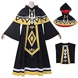 PRETTYPET New Anime Sorceress Cosplay Costume Black Yellow Halloween Cape Mantle Uniform Full Set