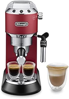 De'Longhi Dedica Style Traditional Pump Espresso Machine, Coffee and Cappuccino Maker, EC685R, Red