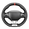 MEWANT Car Steering Wheel Covers for Peugeot 208 (GTi/GT Line) / 308 (GT/GTi/GT Line) / 308 SW (GT/GT Line) / 2008 (GT Line) Microfiber Leather Car Steering Wheel Wrap