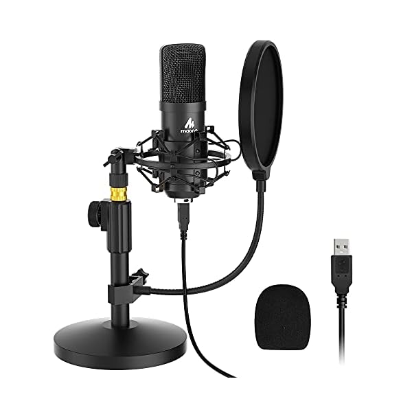 MAONO USB Mikrofon Set, AU-A04T PC Microphone, Professionelles Kondensator Mikrofon mit Stativ, 192 kHz/24 Bit, Niere…