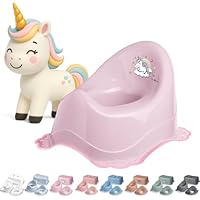 DOCARI Baby Töpfchen für Kinder ab 1 Jahr bis 3 Jahre Einhorn pink - Ergonomische Kindertoilette: kinderfreundlich, leicht & tragbar - Kinder Töpfchen Toilettentrainer - Abhaltetöpfchen Baby