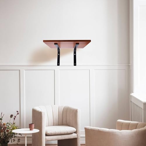 Étagère flottante murale stable grâce aux équerres de fixation