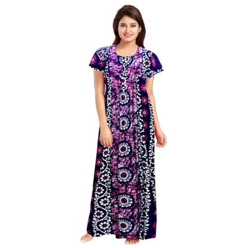 Image of Nighty for Women Cotton Printed Maxi Gown Ankle Length Nighty Night Dress Gown for Women Maxi (Combo Pack of 2)
