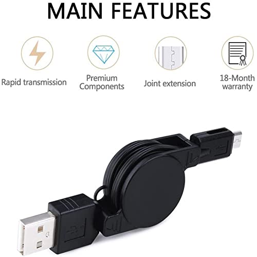 Usb Retractable Cable,Sicodo Premium Retractable Micro Charger Cord 5-Pack High Speed 2.5Ft Usb 2.0 Sync Data & Charge Cable Compatible With Samsung Galaxy,Htc,Blackberry And More Android Device #TOP5