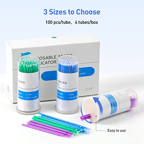 Jmu 400 Pcs Microbrush Applicators Regular, Microbrushes Dental Disposable For Dental Eyelashes Extensions Cleaning, 2.5Mm #TOP3