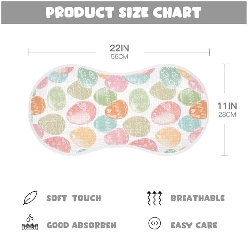 xigua Colorful Easter Eggs Baby Burp Cloths for Newborn Boys and Girls 2 Pack, Soft & Absorbent Cotton Baby Burp Cloth, Baby Washcloths, Newborn Towel, Burp Rags4