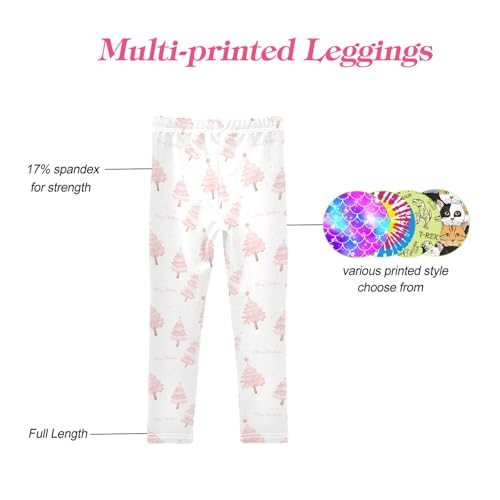 CaTaKu Girls Leggings Cute Christmas Pine Trees Leggings for Girls Kids Athletic Workout Yoga Pants Size 4-10T4
