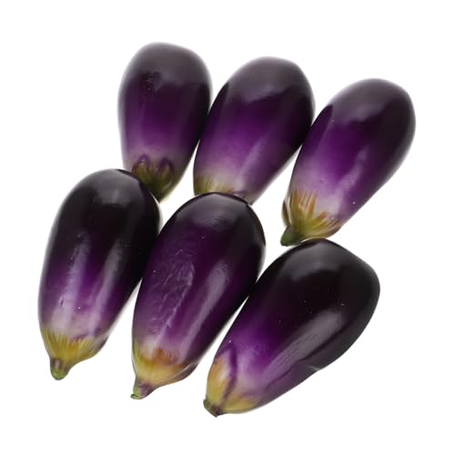 HYTROVE 6個フェイク野菜 茄子 模型 飾り用 教育用 道具 レスト装飾や早期