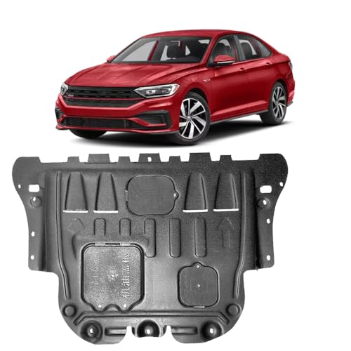 Front Engine Splash Shield Fit for VW Jetta 2019 2020 2021 2022 2023 2024 Engine Case Guards Suitable for VW Jetta GLI 2019-2023 Under Engine Cover Mud Flaps Directly Replace Original One Black