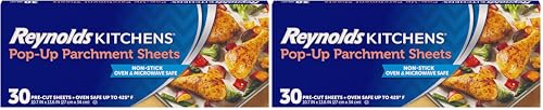 Reynolds Kitchens Pop-Up Parchment Paper Sheets, 10.7x13.6 Inch, 30 Sheets (Pack of 2)