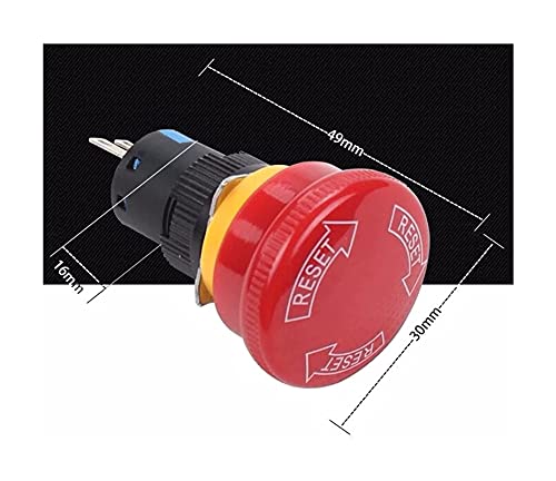 Interrupteur E-stop champignon 16mm NO NC bouton arret urgence - 4