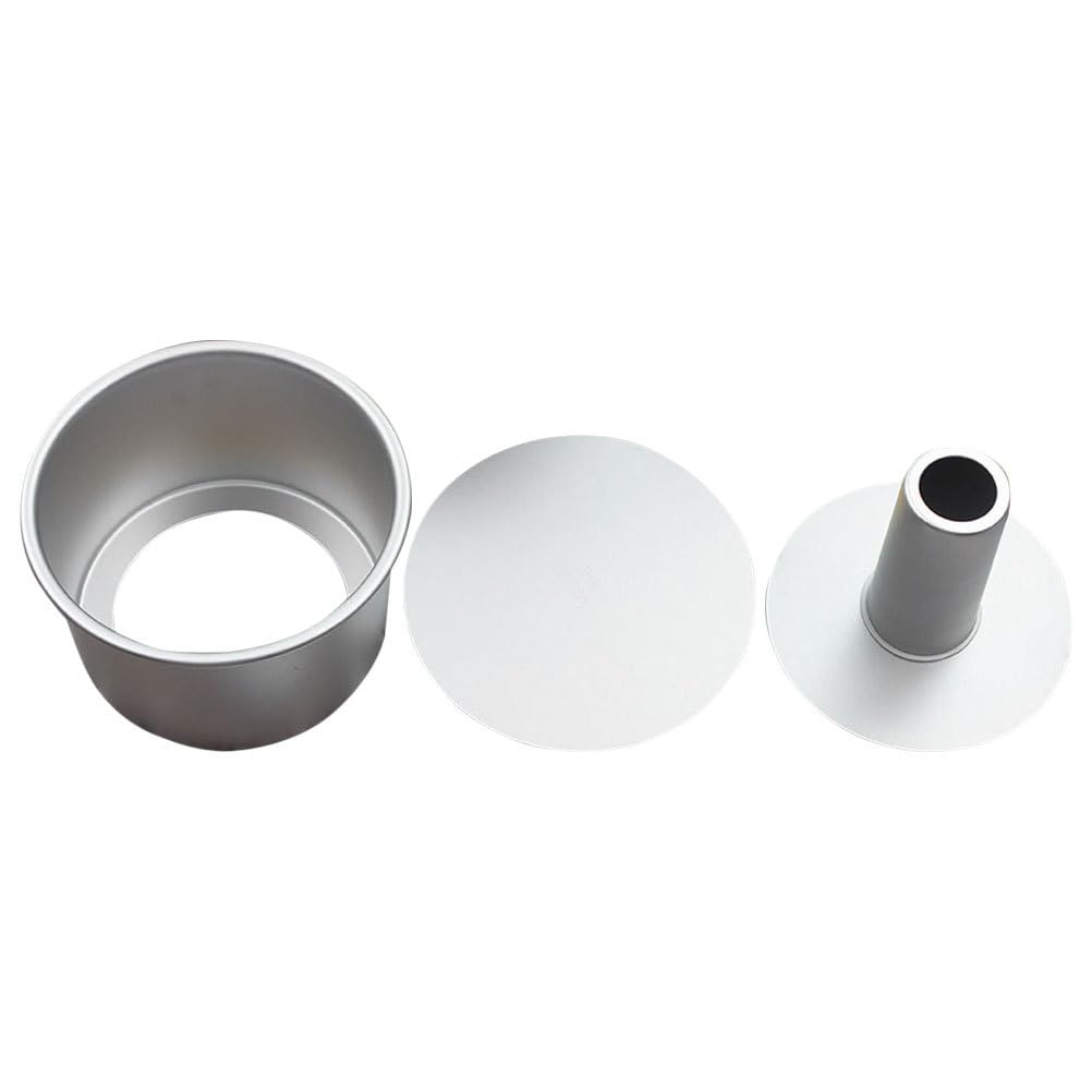 IMIKEYA Kuchenform 22cm Angel Food Cake Backform aus Aluminiumlegierung Round Cake Pan mit Abnehmbarem Boden Chiffon Kuchen Backform Donut für Backen