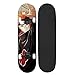 JINFENFG Naruto Anime Skateboard Beginner Shortboard Pro Patineta de Cuatro Ruedas Boy Girl Patinete de 4 Ruedas Double Rocker Penn Flash Night Smooth Board 31 Pulgadas