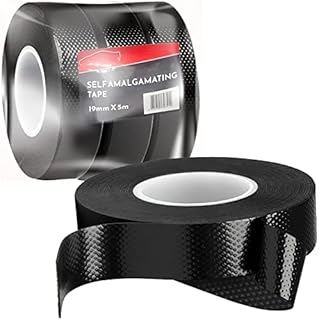 Xtremeauto Self Amalgamating Tape 3 Pack - 19mm X 5M Plumbing Tape, Rubber Tape Self Amalgamating Waterproof Tape, Pipe Insulation Tape, Repair Sealing Joints, Black Electrical Tape Waterproof