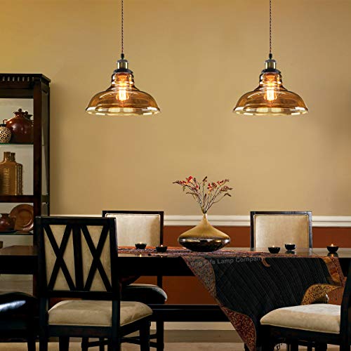 Long Life Lamp Company Modern Vintage Industrial Glass Bowl Pendant Light Shade Smoked Antique Brass Retro Loft Iconic M0-83-F - Image 4