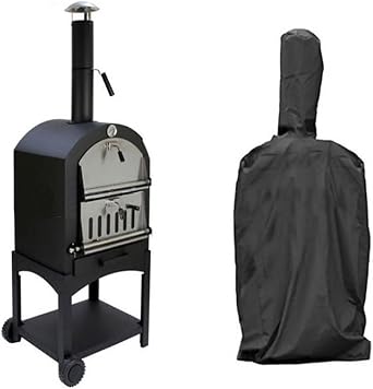 FLR 27 Inch Outdoor Pizza Oven Cover - BBQ Grill & Rain Protection, Heavy Duty Dust-proof Weather Resistant Polyester Fabric - Black 27x25x63in