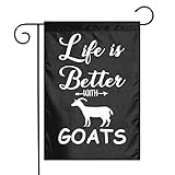 Leumius Life is Better with Goats（1） Garden Flag 12×18 Inch Decorative Yard Banner Garden Flag...