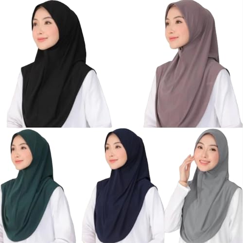 ShanLily Solid Color Milk Silk Hijab for Women Fashion Soft Headscarf Lightweight Wrap Scarves Easy to Wear Prayer Hijabs, light purple