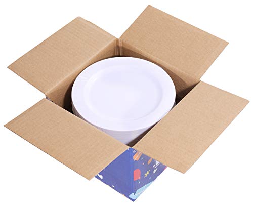 Bucla 100Pieces White Plastic Plates -6.25Inch Disposable Salad/Dessert Plates- White Premium Hard Plastic Appetizer Plates/Small Cake Plates For Weddings& Parties thumb #4