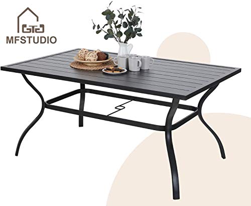Mfstudio 7 Piece Metal Outdoor Patio Din Buy Online In El Salvador At Desertcart